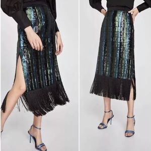 Zara sequin fringe skirt💃🏻